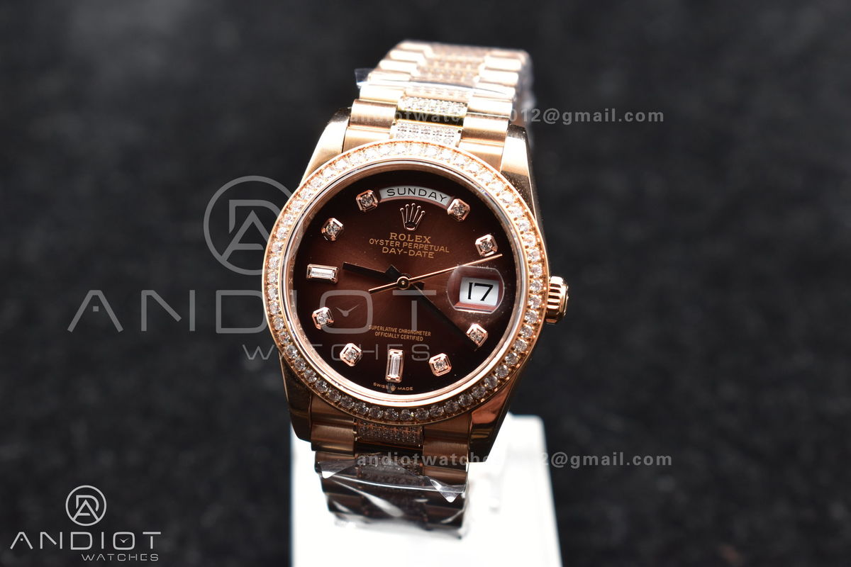 DayDate 36 RG BPF Best Version On President Bracelet A2836 V2